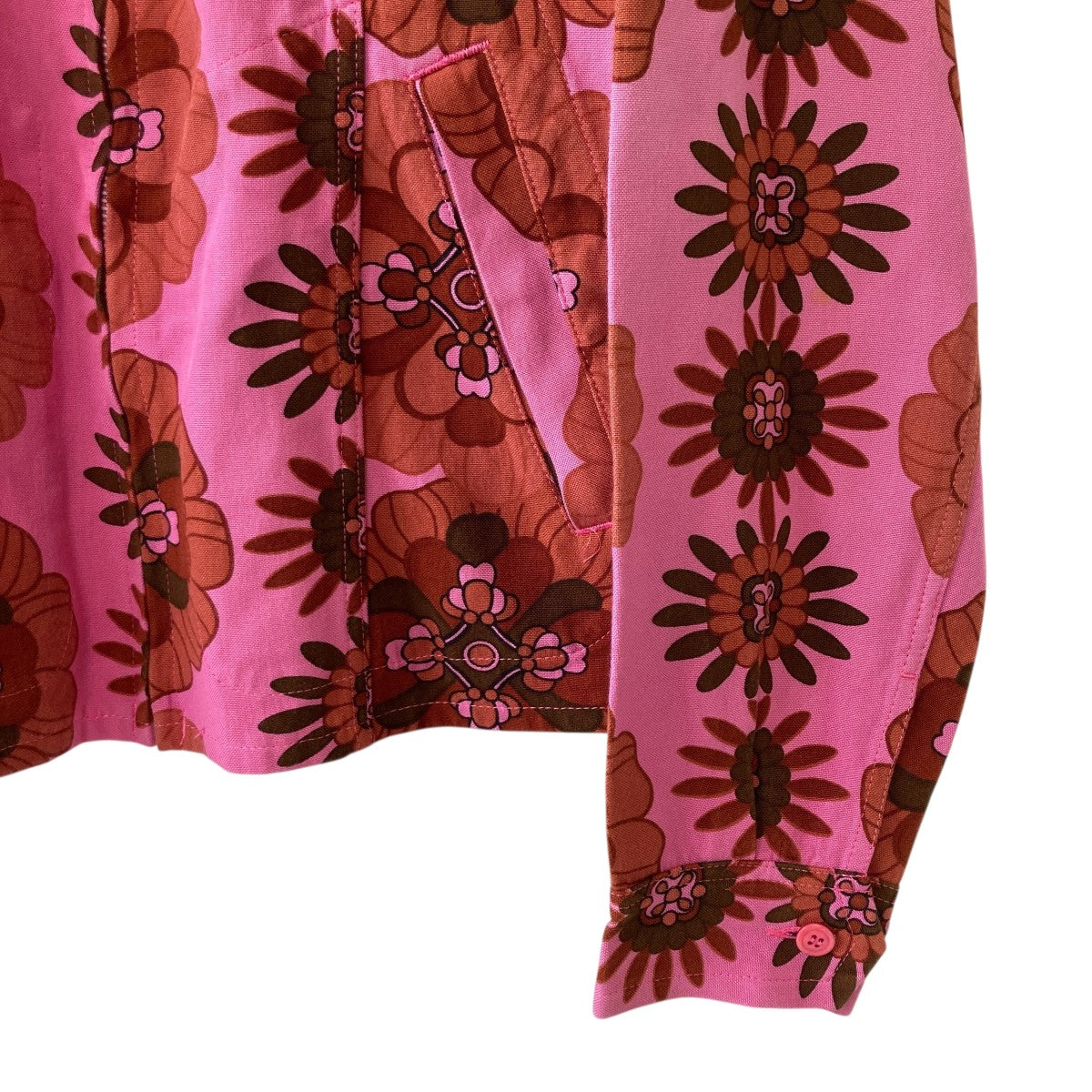 COMME des GARCONS HOMME PLUS 05SS製品染め加工花柄ジップアップジャケットPO-J024 古着・中古-4枚目のアイテム画像
