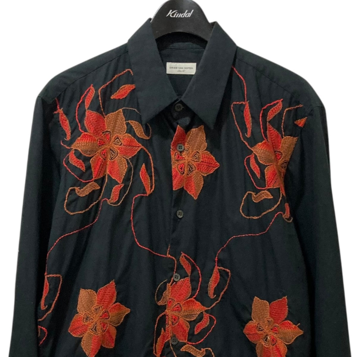 DRIES VAN NOTEN(ドリスヴァンノッテン) 花柄 長袖刺繍シャツ
