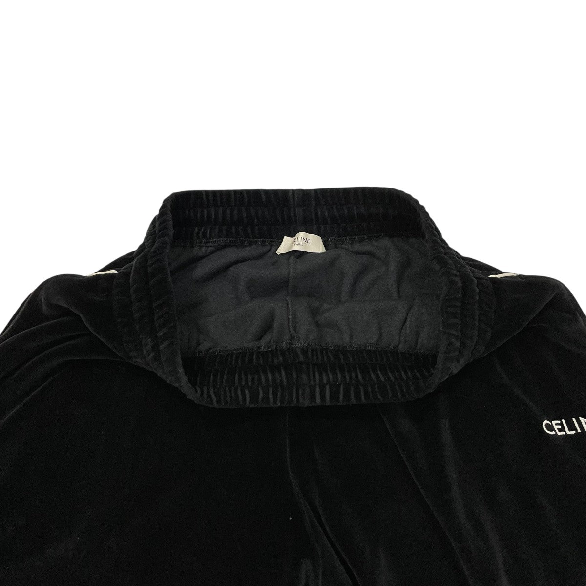 CELINE ブラック ベルベットフレアパンツサイズ26　ショッパー付き CELINE ブラック ベルベットフレアパンツサイズ26 ショッパー