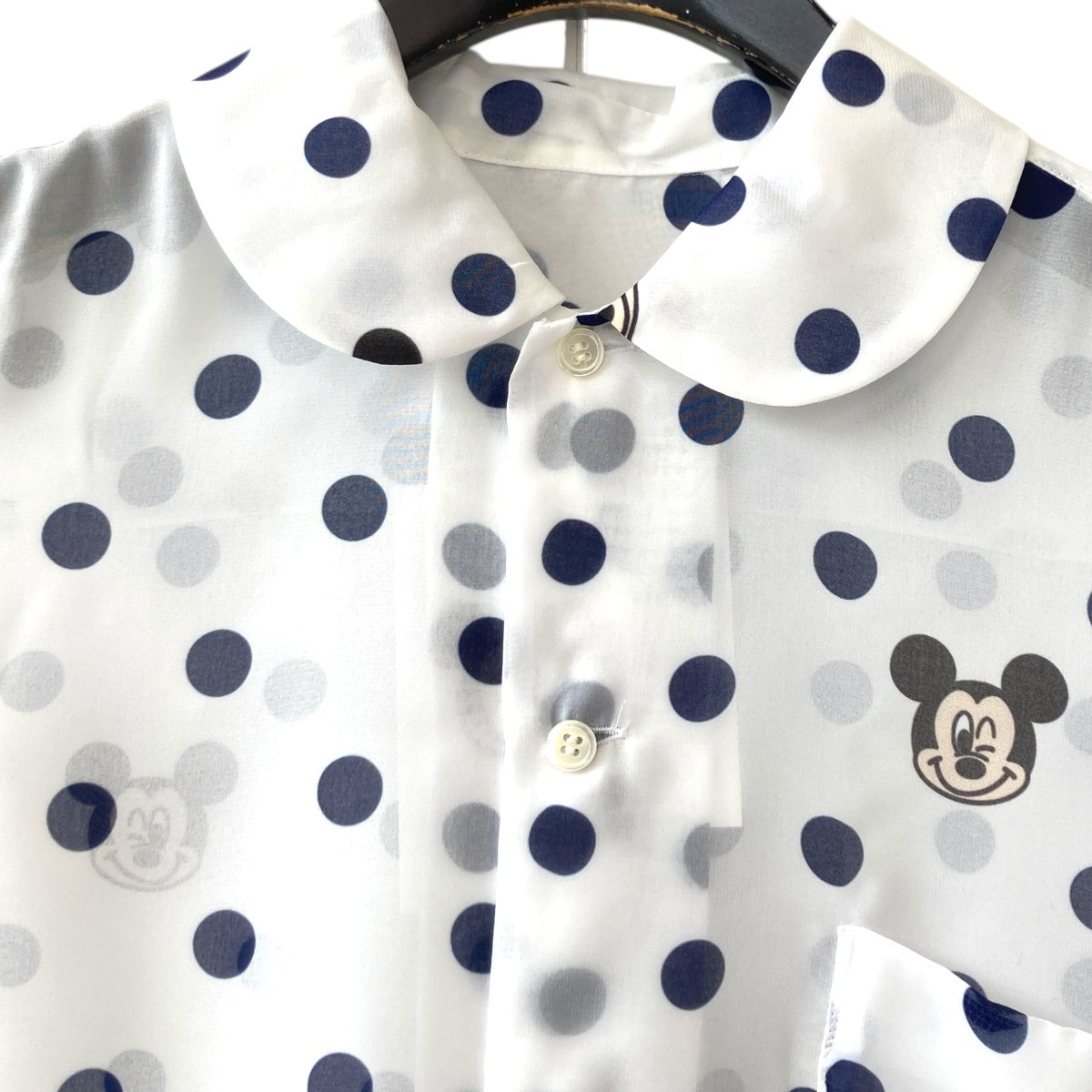コムデギャルソンガール COMME des GARCONS GIRL ドット シャツ NI-B007 ホワイト、ブルー サイズ：XS COMME des GARCONS GIRL(コムデギャルソンガール) ドットシャツ