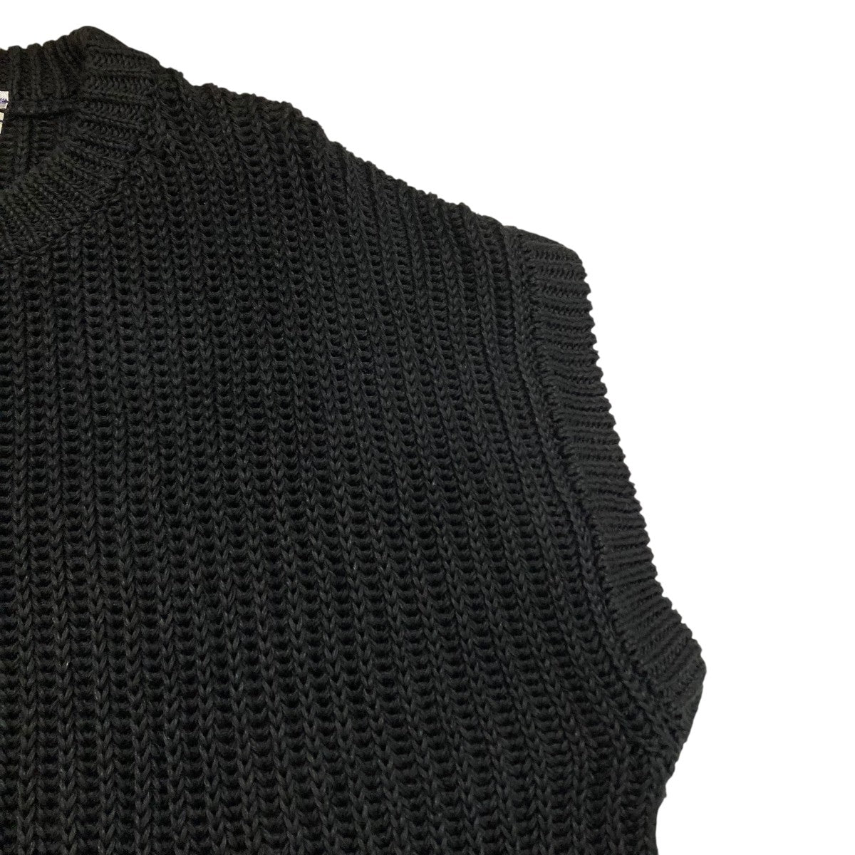 【美品】  Cristaseya / クリスタセヤ | 2022SS | LINEN RIBBED 3YARN GILLET / オーバー ニット ベスト | XL | black | レディース Cristaseya for IDEAL – LINEN RIBBED 3YARN SWEATER&GILET | IDEAL