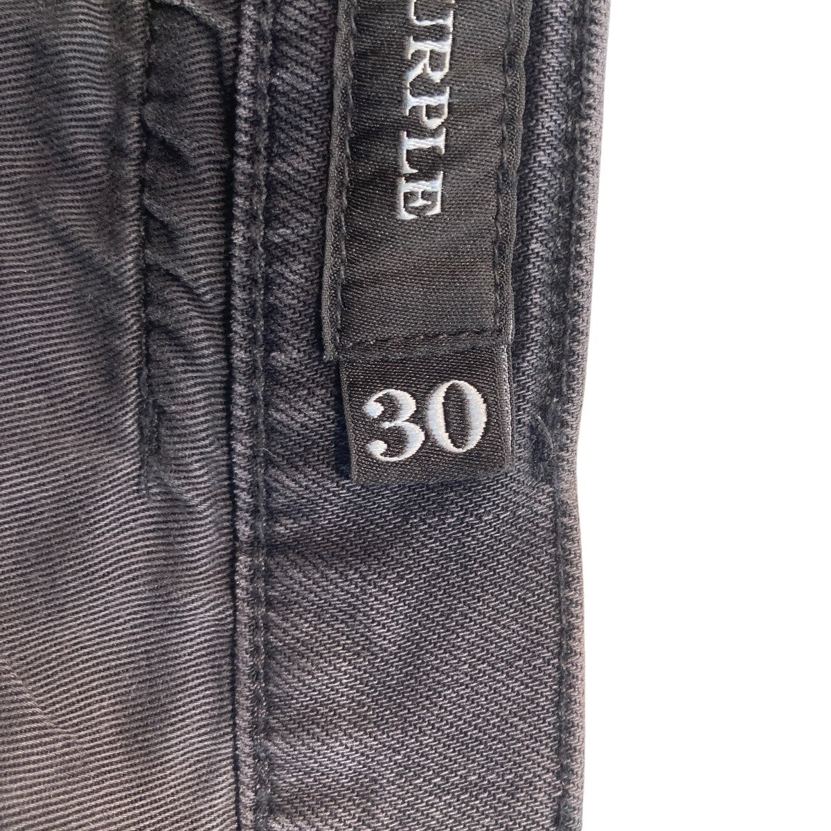 PURPLE ダメージ ブラックデニム 30 PURPLE BRAND(パープル