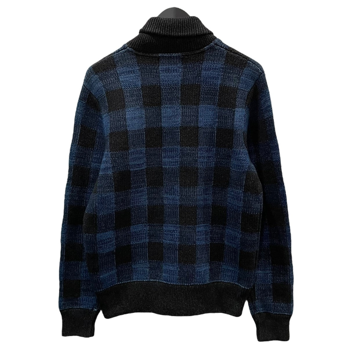 RRL(ダブルアールエル) チェック柄ジップアップコットンニット