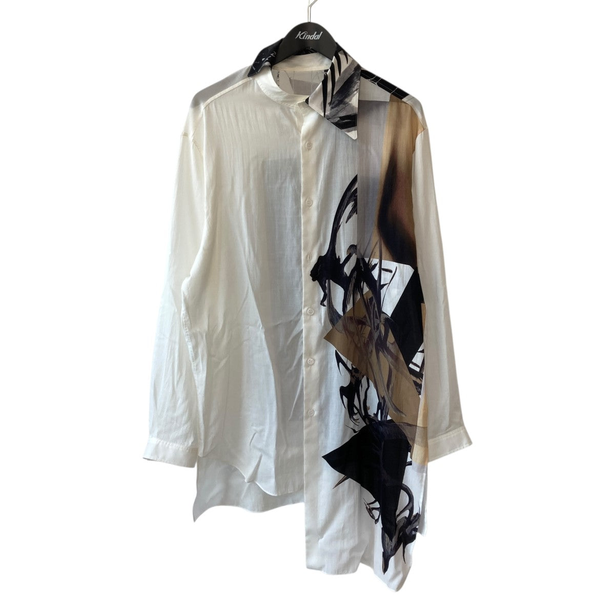 Yohji Yamamoto pour homme 25SSUNBALANCED DESIGN COLLAR BLOUSEロングシャツHP-B47-812 古着・中古-1枚目のアイテム画像