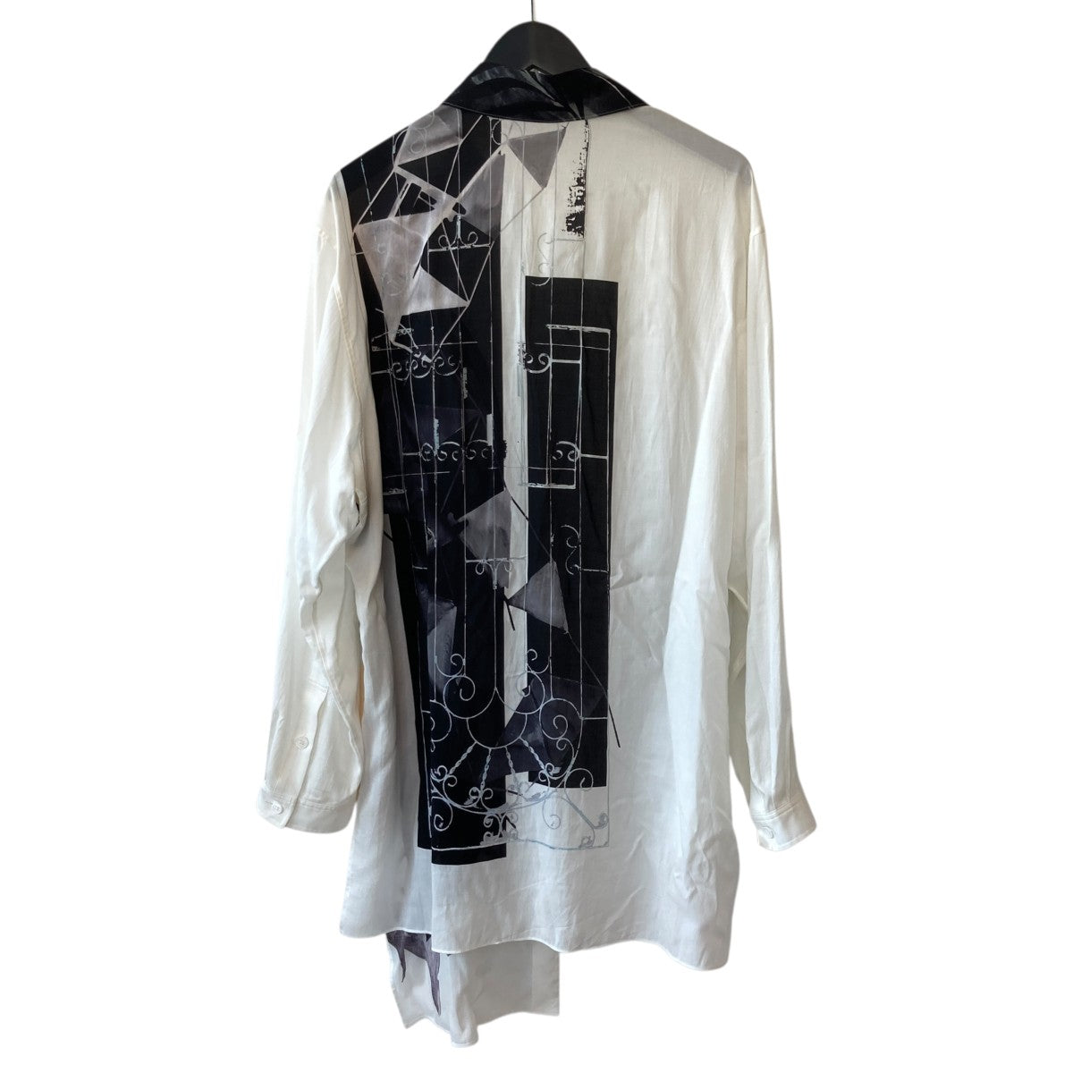 Yohji Yamamoto pour homme 25SSUNBALANCED DESIGN COLLAR BLOUSEロングシャツHP-B47-812 古着・中古-2枚目のアイテム画像