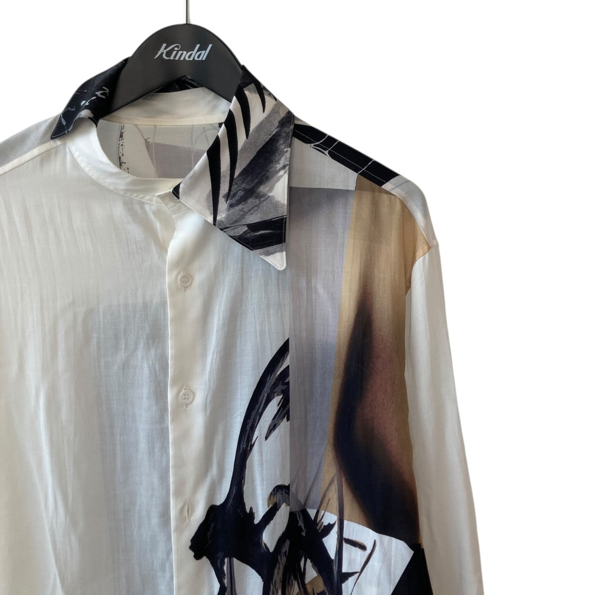 Yohji Yamamoto pour homme 25SSUNBALANCED DESIGN COLLAR BLOUSEロングシャツHP-B47-812 古着・中古-3枚目のアイテム画像