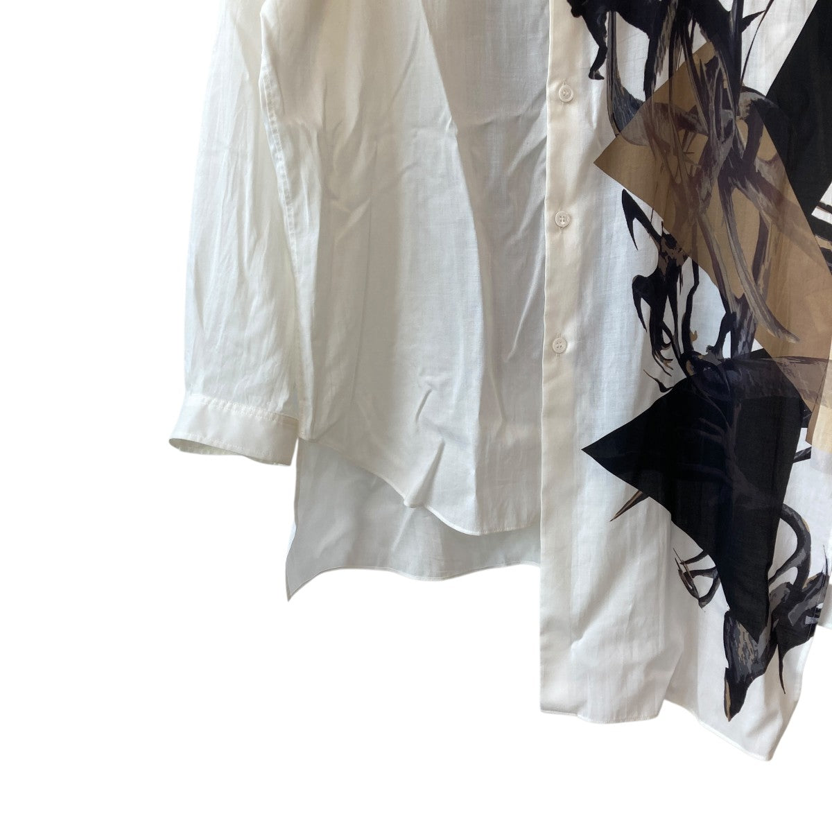 Yohji Yamamoto pour homme 25SSUNBALANCED DESIGN COLLAR BLOUSEロングシャツHP-B47-812 古着・中古-4枚目のアイテム画像