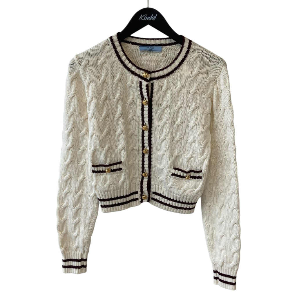PRADA(プラダ) ケーブルニットカーディガンP25N03 P25N03 アイボリー 