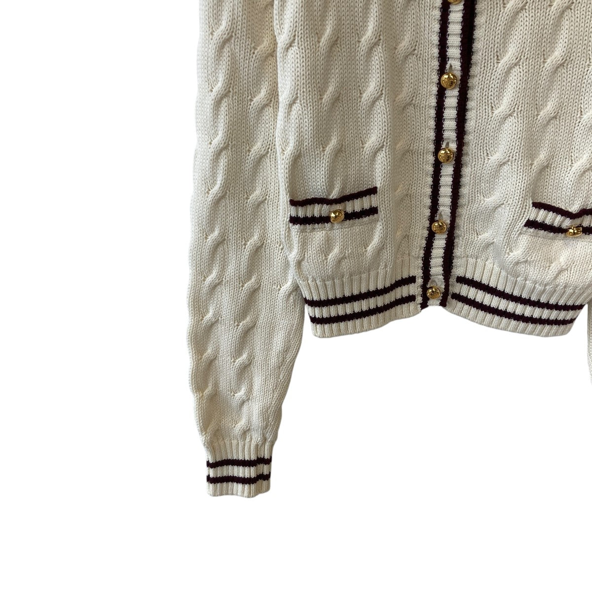 PRADA pre owned ケーブルニット クロップドカーディガン Prada Cropped Cotton Cardigan | Saks Fifth Avenue