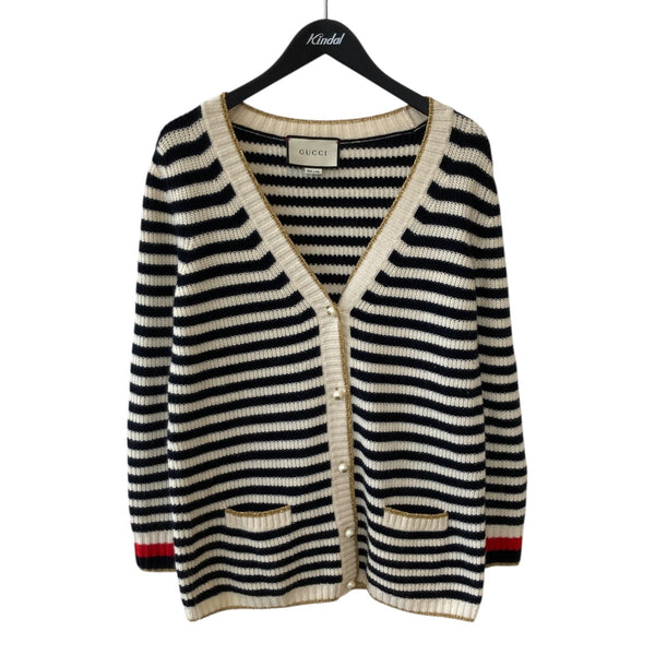 GUCCI(グッチ) ストライプウールブレンドボーダーカーディガン478216