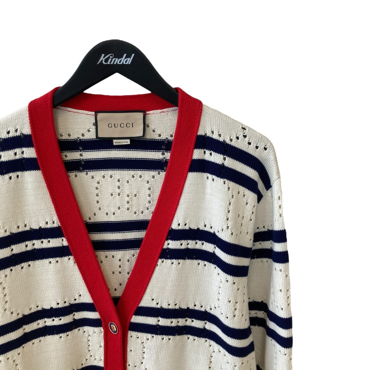 GUCCI グッチ　ボーダー　カーディガン GUCCI(グッチ) ボーダーカーディガン691543 691543 アイボリー サイズ