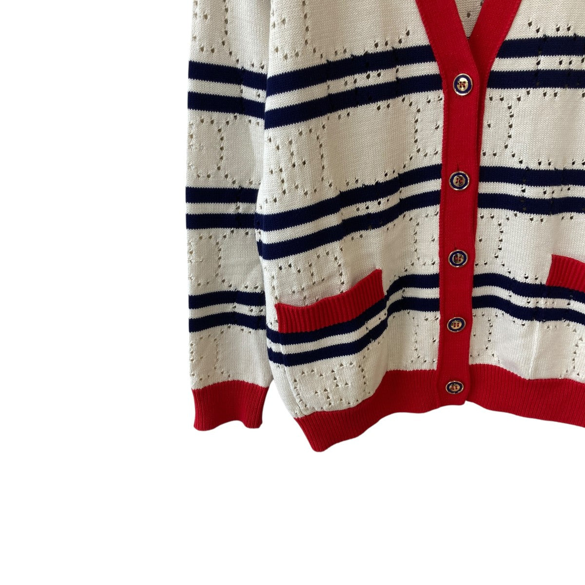 GUCCI グッチ　ボーダー　カーディガン GUCCI(グッチ) ボーダーカーディガン691543 691543 アイボリー サイズ