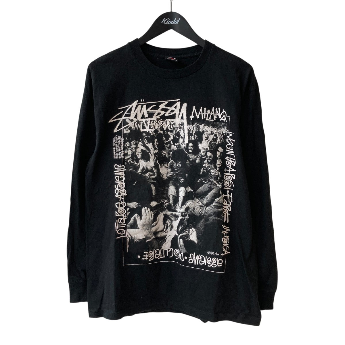 stussy×SLAM JAM MILANO 5周年記念L S TEE長袖Tシャツ ブラック