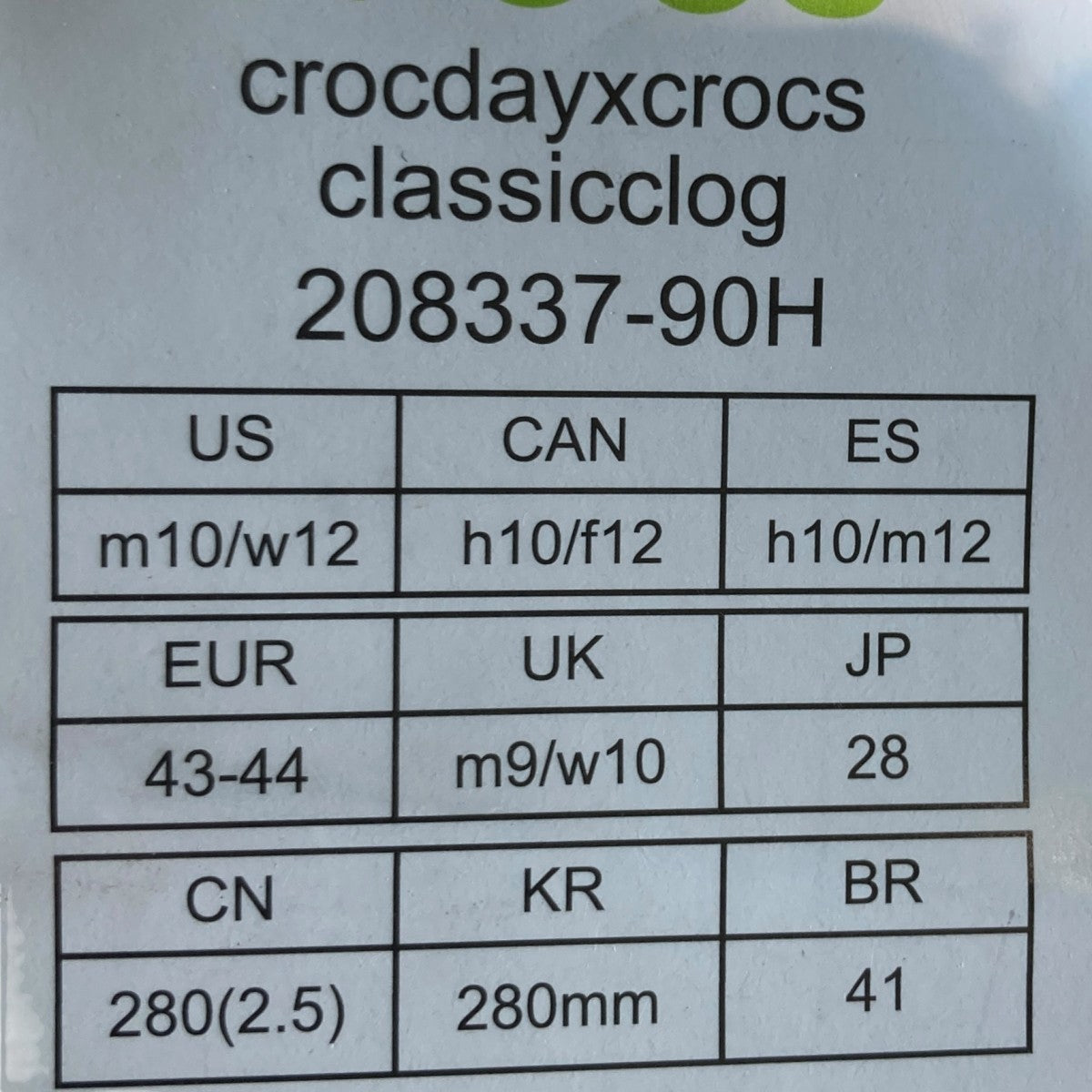 Croc Day Classic Clogクロックス208337-90H