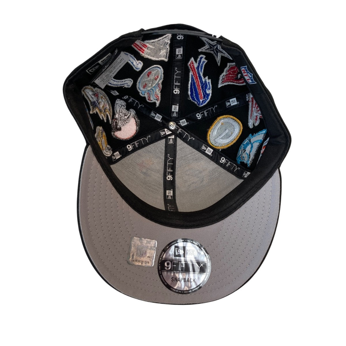 【美品】NEWERA NFL マルチロゴ　チーム刺繍キャップ New Era(ニューエラ) NFLオールチームワッペンキャップ ブラック