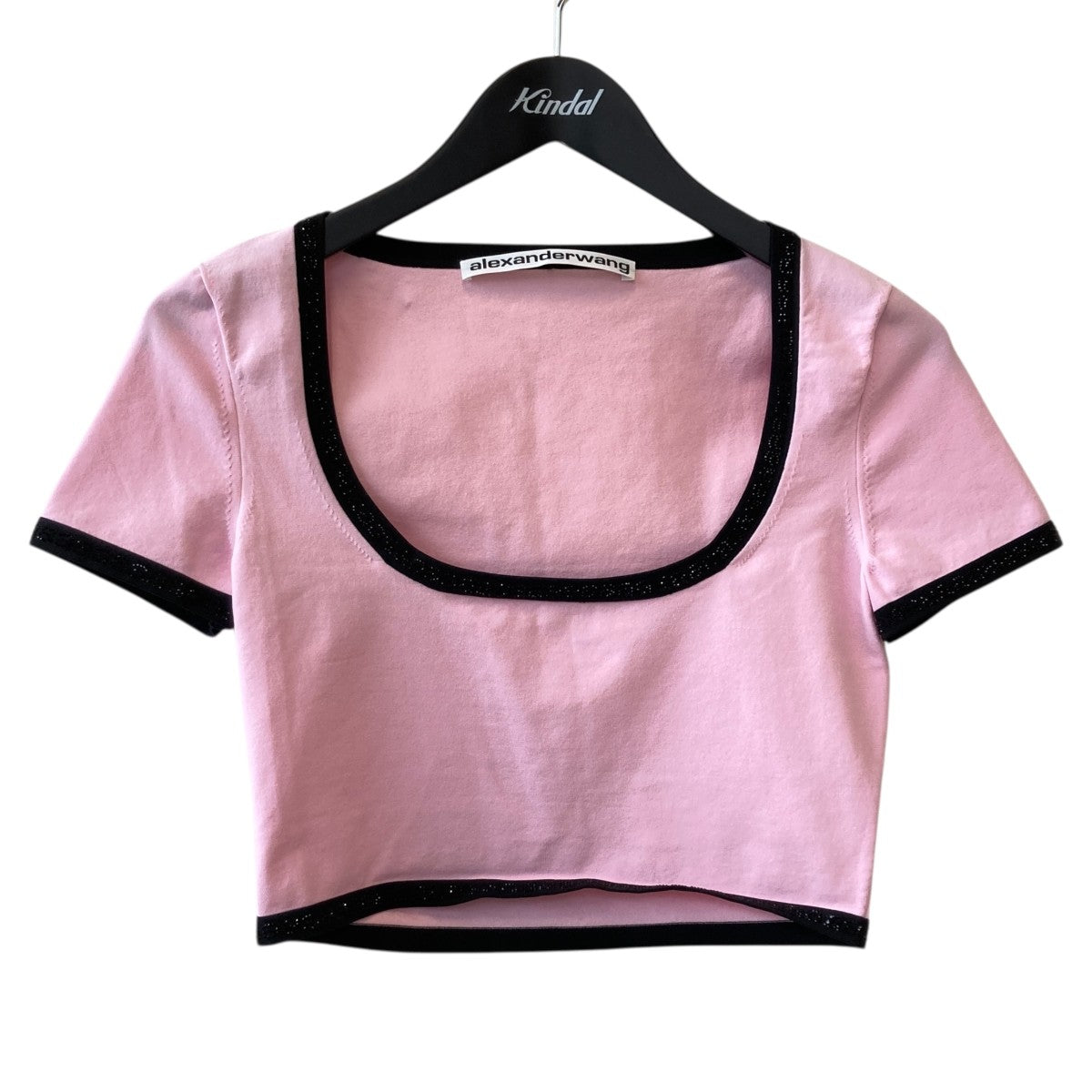 alexanderwang クロップドTシャツ　ピンク　xxs Logo-Embossed Tee in Superfine Merino Wool in PINK CHALK