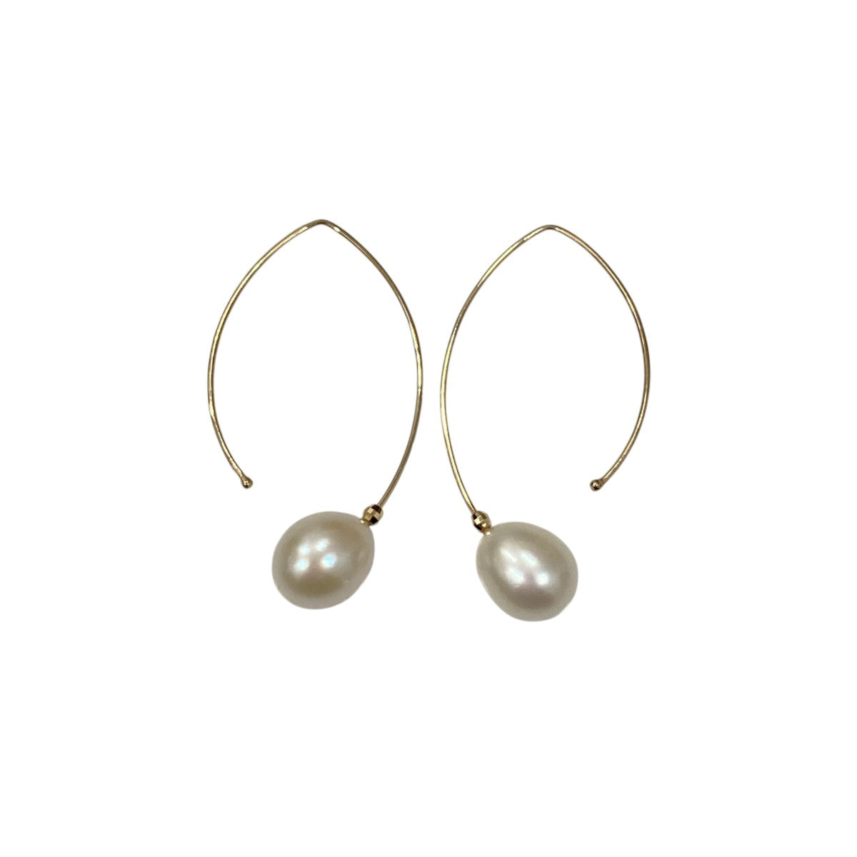 MIZUKI(ミズキ) ミディアム 14K パールピアス ゴールド×ホワイト