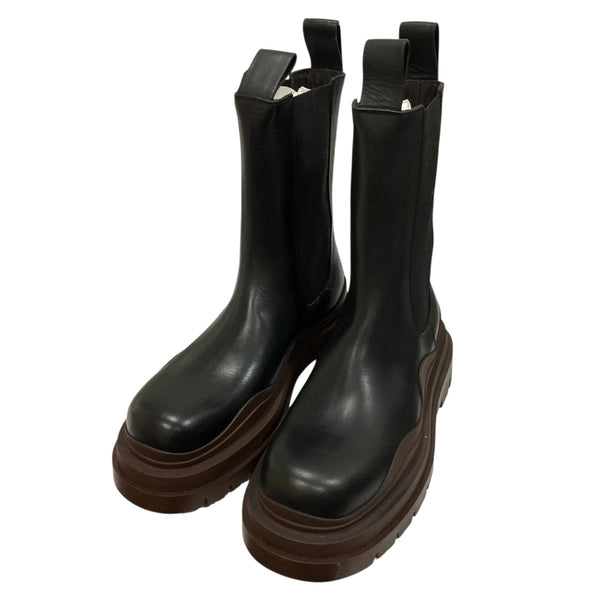 【新品】BOTTEGA VENETA タイヤブーツ　オレンジ　　size40 BOTTEGA VENETA(ボッテガヴェネタ) タイヤ ロング チェルシーブーツ