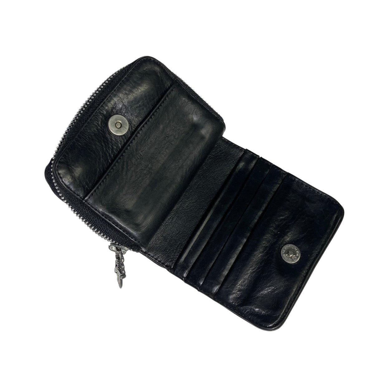CHROME HEARTS(クロムハーツ) SQ ZIP BILL二つ折り財布 ブラック