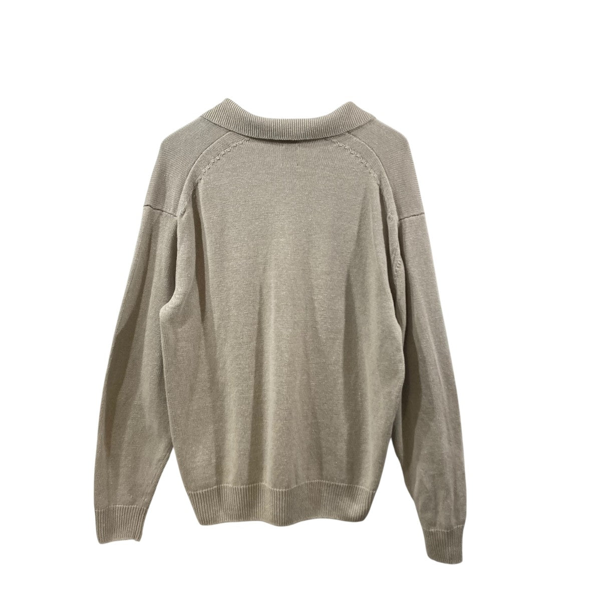 バトナー BATONER ニットポロ ベージュ 美品 BATONER(バトナー) WASHED HIGH COUNT LINEN POLO SKIPPERニット