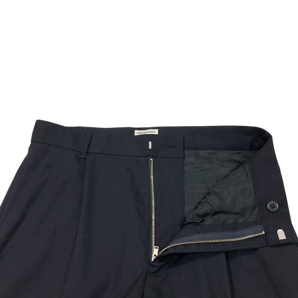 POSTELEGANT ポステレガント　ダークグレー ゴムウエスト スラックス POSTELEGANT(ポステレガント) | コットン ウール パジャマパンツ