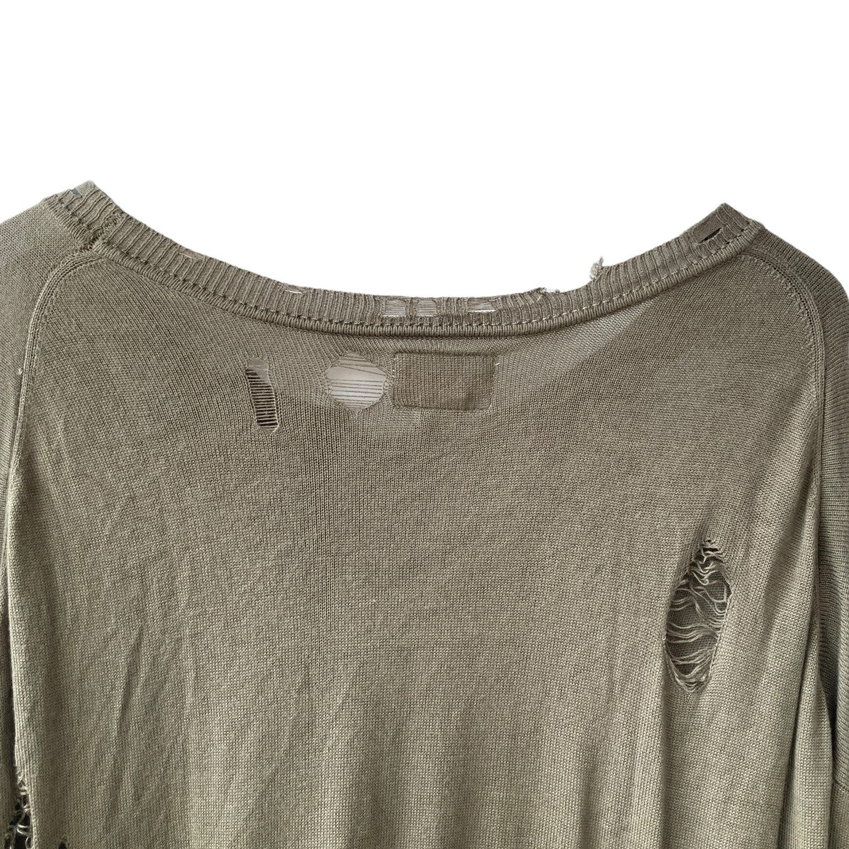 KAMIYA(カミヤ) 24SSPRINTED KNIT TEEダメージ加工 半袖ニット