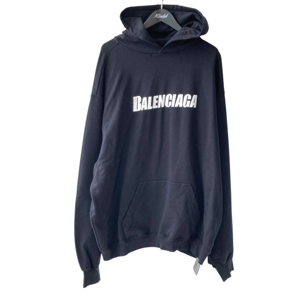 BALENCIAGA(バレンシアガ) 22AWDestroyed Logo-Print Hoodieプル
