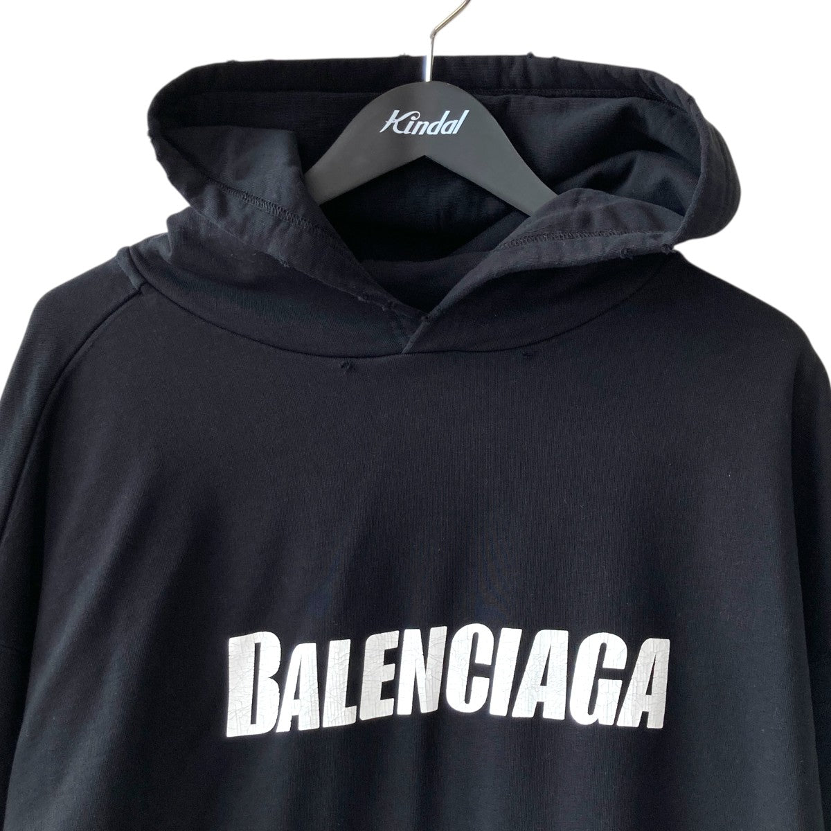 [むぎちゃん]【21AW・美品】バレンシアガ/パーカー/ピクセルBBロゴ BALENCIAGA】CRYPTO HOODIE BB ミディアムフィット ブラック