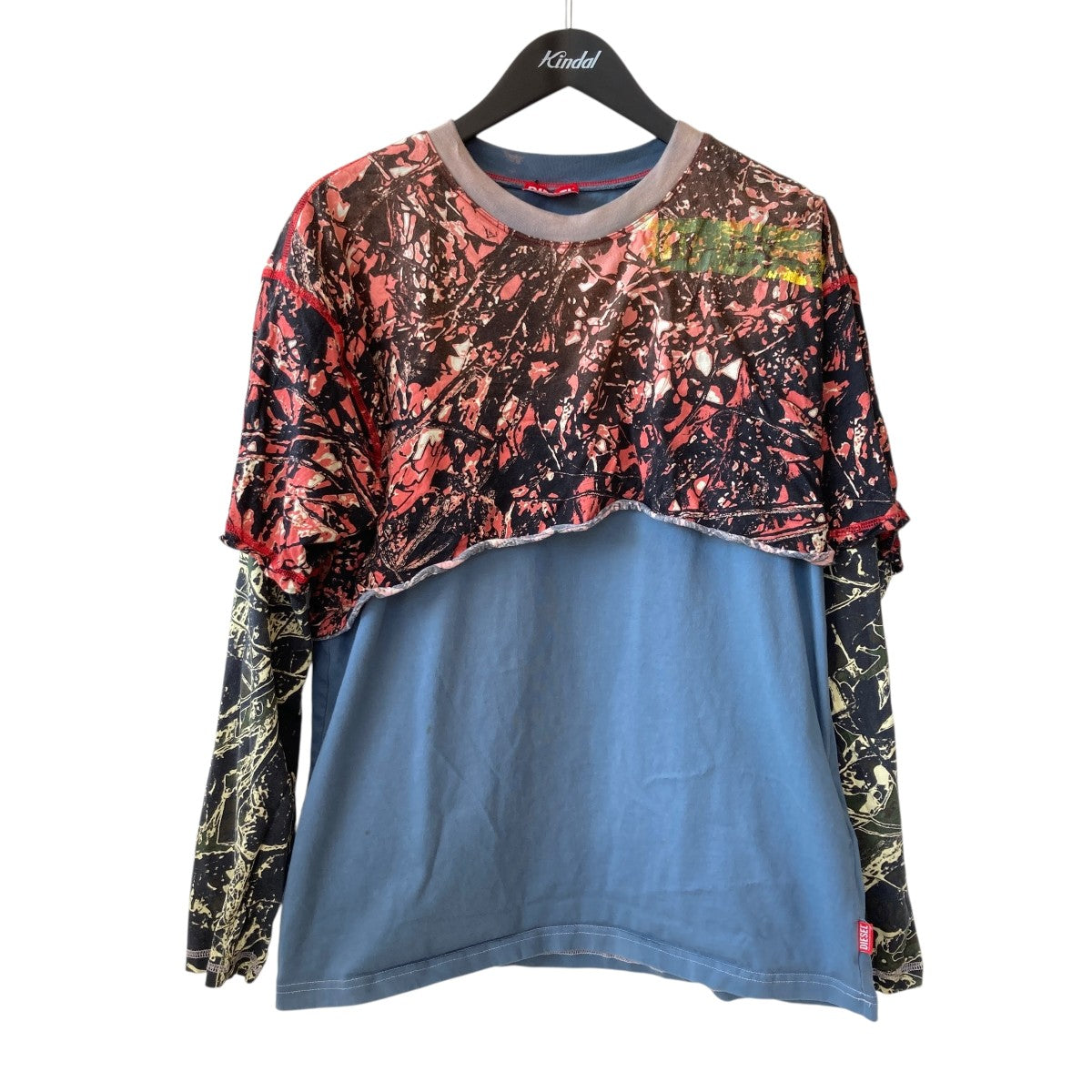 DIESEL T-BESH-CAMOUレイヤード ロングカットソーA16119 古着・中古-1枚目のアイテム画像