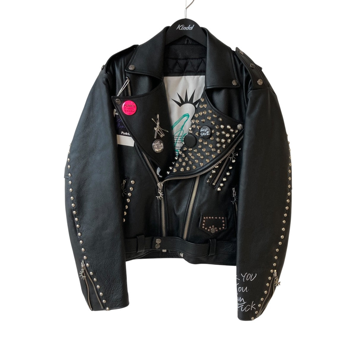 ✨美品✨希少デザイン✨ビームス　パンチング　シングルライダース　ブラック　M H UOMO シングルライダースジャケット ナッパレザー ブラック