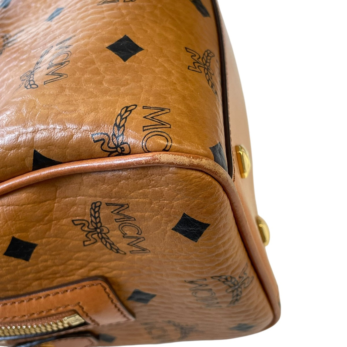 MCMミニボストンショルダーバッグ 2way レザー ブラウン MCM(エムシーエム) 2WAYミニボストンバッグ ブラウン｜【公式