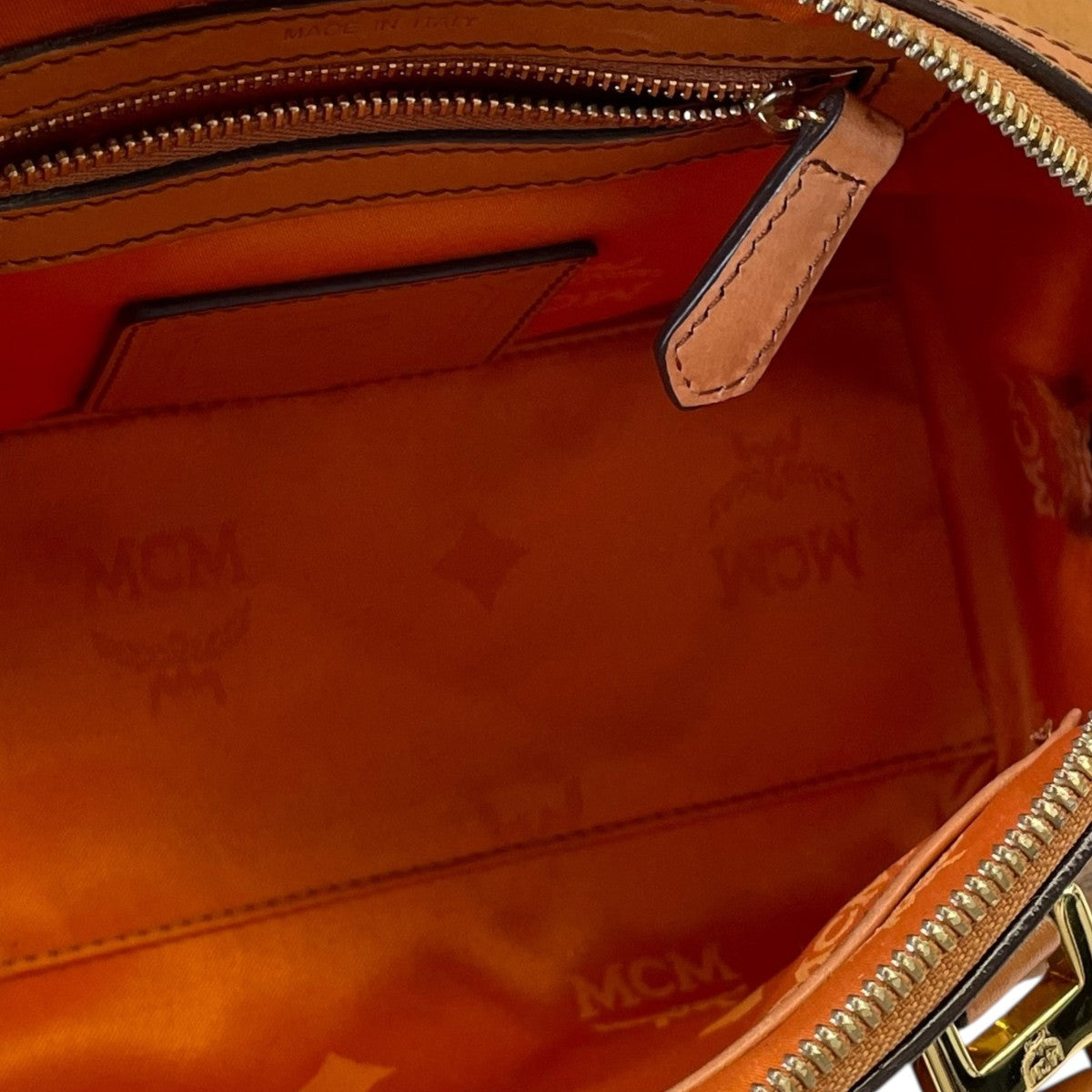 MCMミニボストンショルダーバッグ 2way レザー ブラウン MCM エムシーエム ヴィセトス ロゴグラム 2way ショルダーバッグ