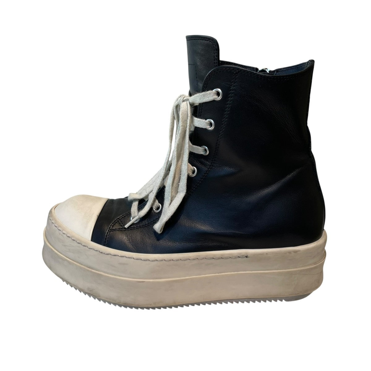 靴 rick Owens ramones mega bumper 41 Rick Owens Luxor Runway Mega Bumper Ramones Black Milk FW23