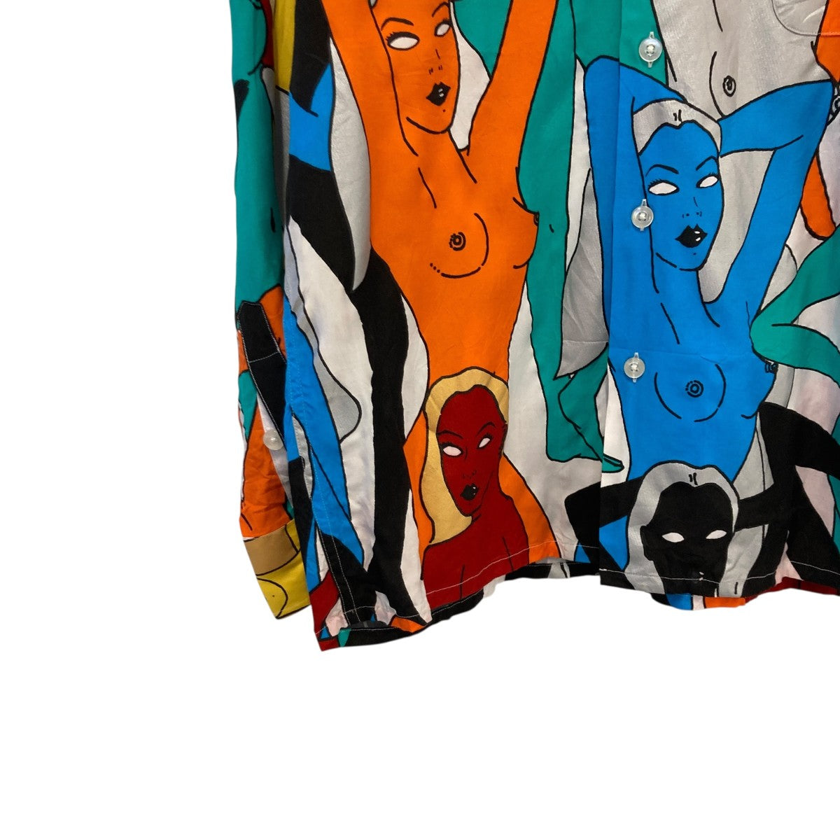 WACKO MARIA HAWAIAN SHIRT L S TYPE-1 天国東京百女柄図シャツ22FWE-WMS-HI02 古着・中古-4枚目のアイテム画像