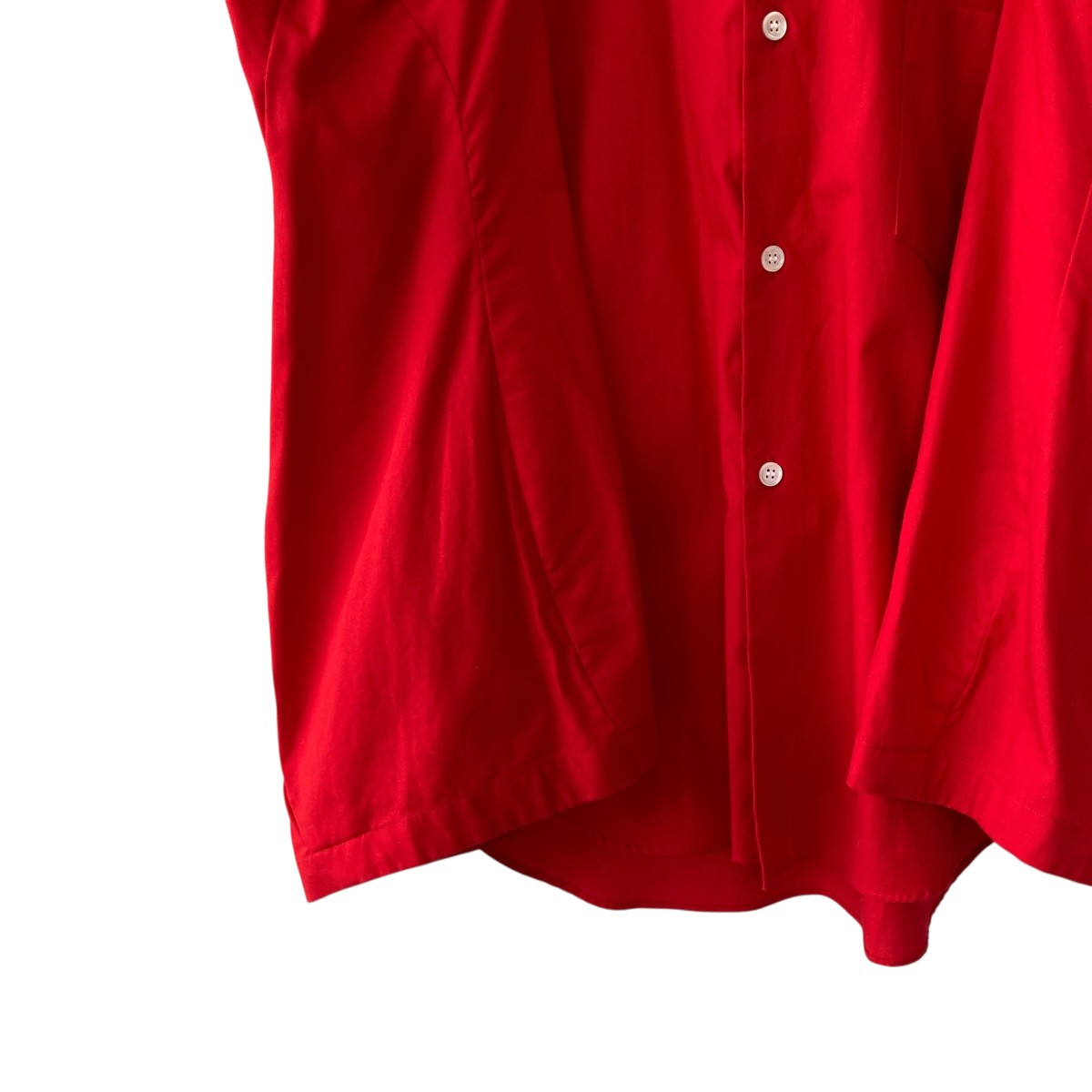 COMME des GARCONS COMME des GARCONS◆長袖ブラウス/XS/ポリエステル/RED/rk-b023 コムデギャルソンCOMME des GARCONSシースルーブラウスCDG丸襟赤