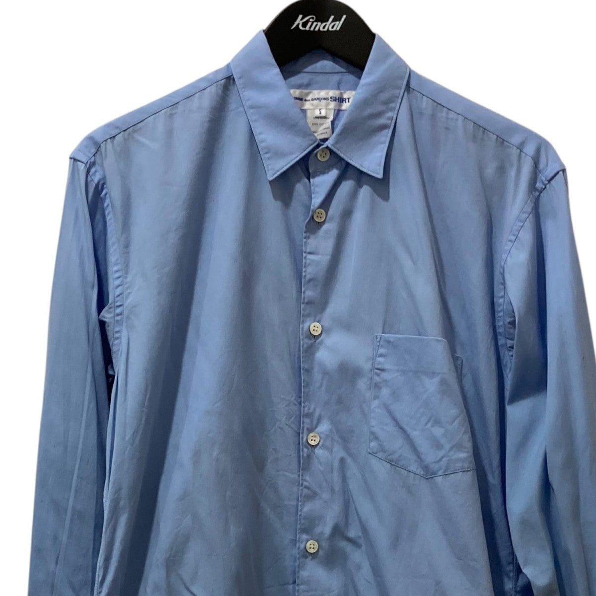 COMME des GARCONS SHIRT FOREVER Cotton Poplin Plain長袖シャツFZ-B021 古着・中古-3枚目のアイテム画像