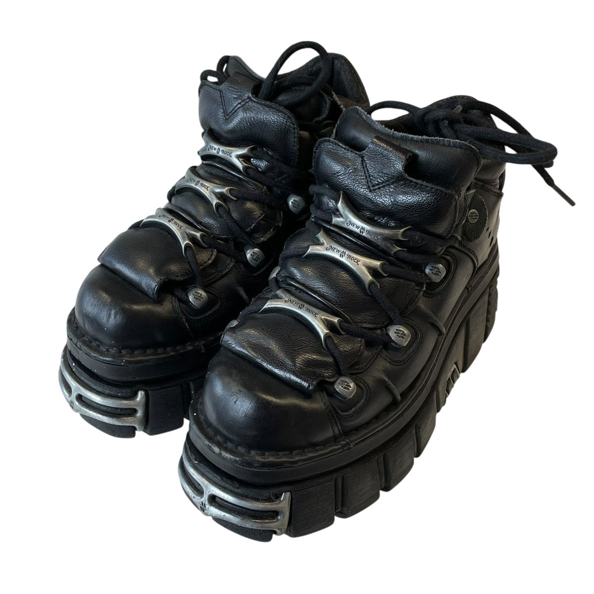 NEW ROCK(ニューロック) ANKLE BOOT BLACK TOWER WITH LACES
