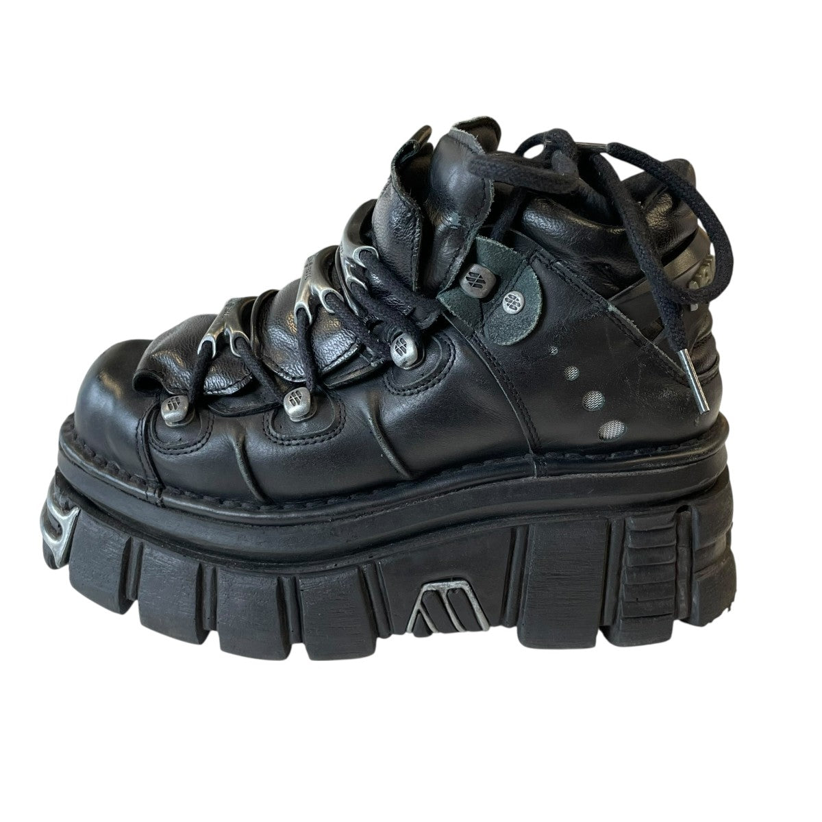 NEW ROCK(ニューロック) ANKLE BOOT BLACK TOWER WITH LACES