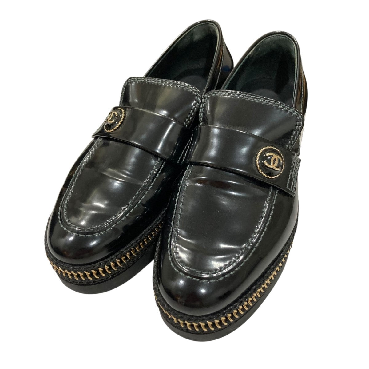 中古品　CHANEL 黒 スエード フラットシューズ 楽天市場】CHANEL ローファー フラットシューズ