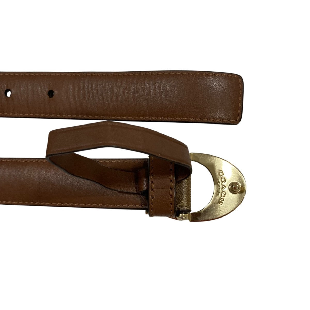 COACH(コーチ) レザーベルトC5716 C5716 ベージュ サイズ S｜【公式