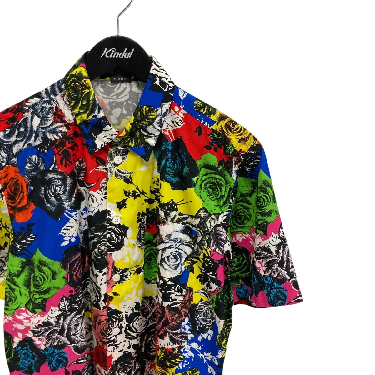 VERSACE ローズ柄半袖シャツ 古着・中古-3枚目のアイテム画像