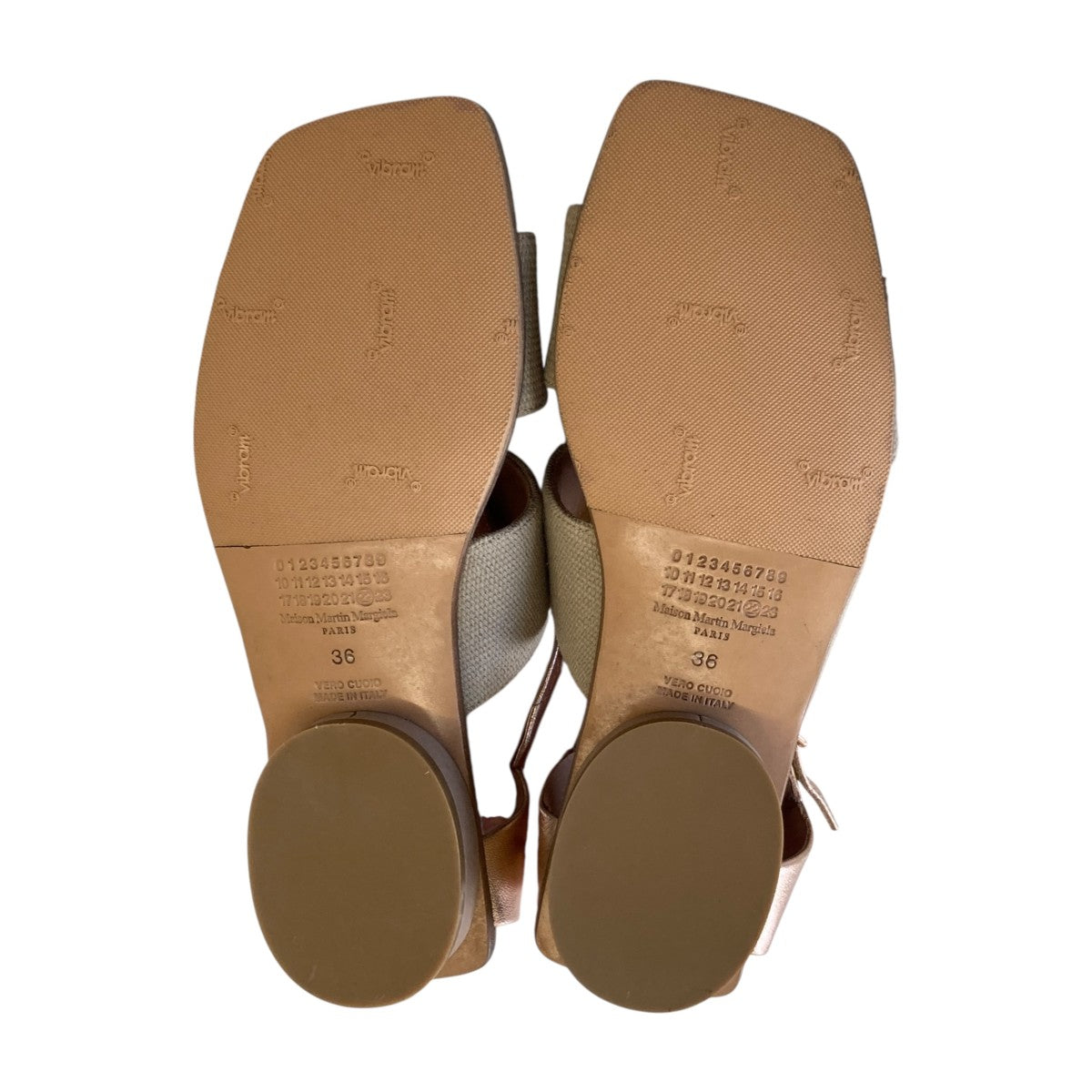 Maison Margiela LEATHER CANVAS OPEN TOE SANDALサンダルS38WP0338 古着・中古-5枚目のアイテム画像