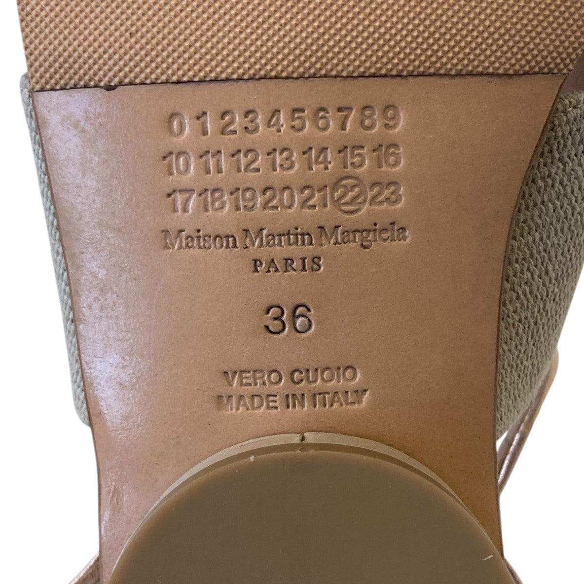 Maison Margiela LEATHER CANVAS OPEN TOE SANDALサンダルS38WP0338 古着・中古-6枚目のアイテム画像