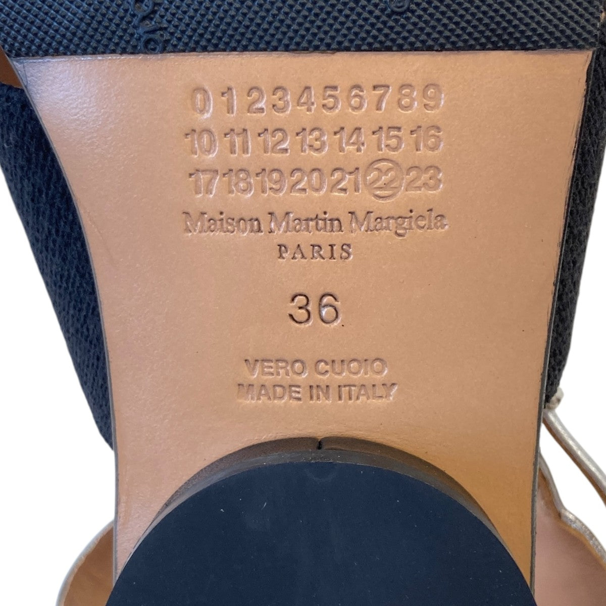 Maison Margiela LEATHER CANVAS OPEN TOE SANDALサンダルS38WP0338 古着・中古-6枚目のアイテム画像