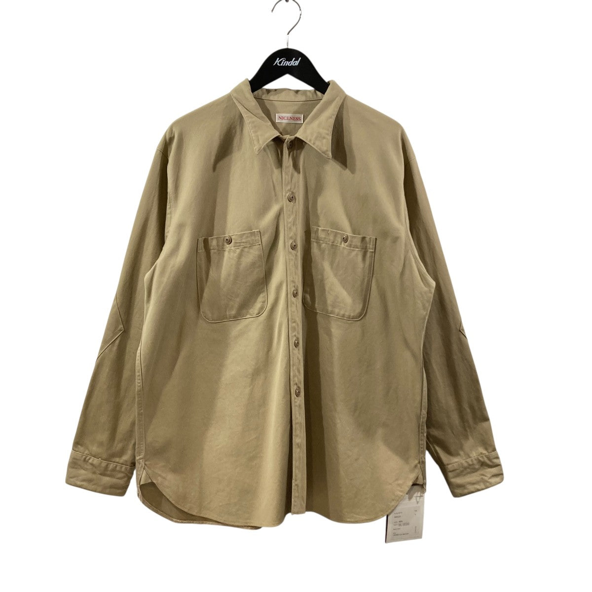NICENESS SHELLEY ベージュ M ナイスネス オフィサーチノシャツ NICENESS OFFICER CHINO SHIRT “SHELLEY” | 大阪心斎橋のメンズ