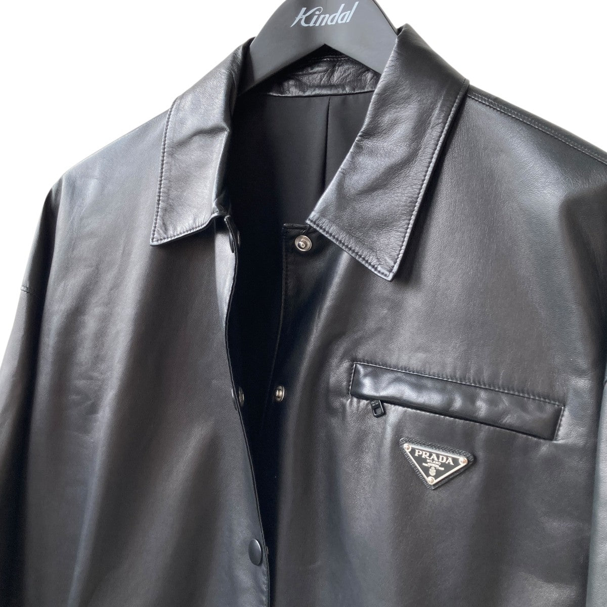 PRADA トライアングルプレート レザーコート98339 古着・中古-6枚目のアイテム画像