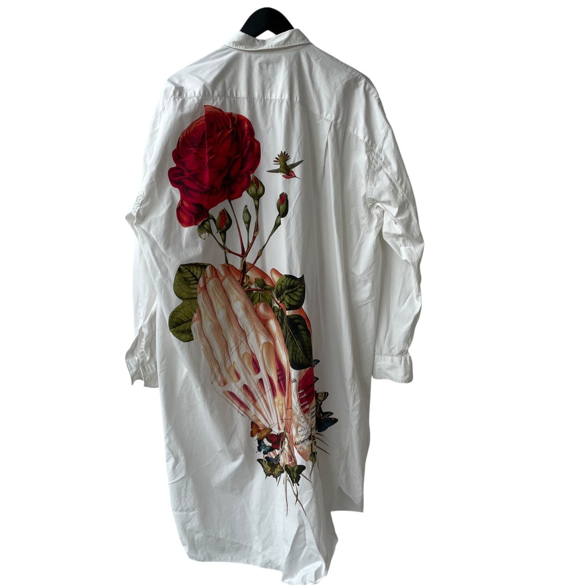 美品 コムデギャルソン ロング シャツ ブラウス 花柄 フラワー トップス M COMME des GARCONS HOMME PLUS(コムデギャルソンオムプリュス