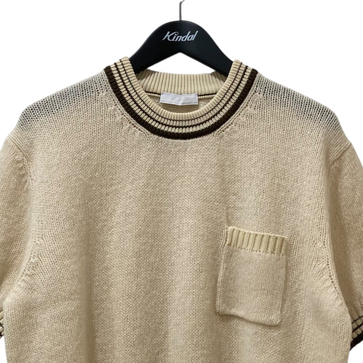 PRADA★半袖ニット★38 PRADA(プラダ) シェットランドウール半袖ニットUMF033 S000 17QA
