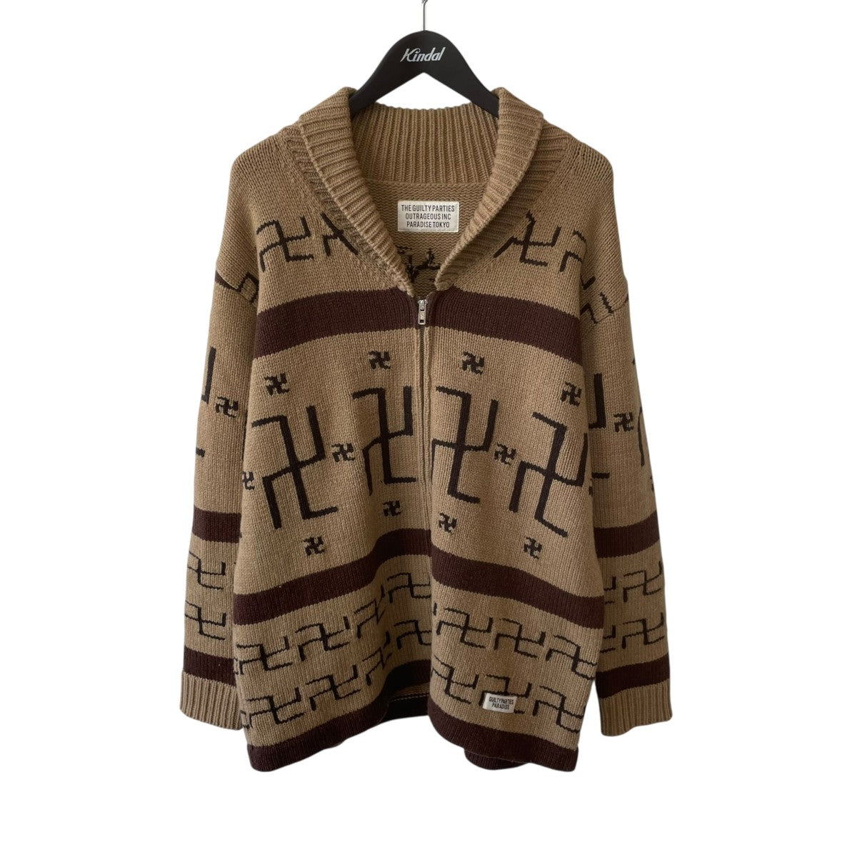 WACKO MARIA(ワコマリア) 19AWスワスティカニットジャケット ベージュ