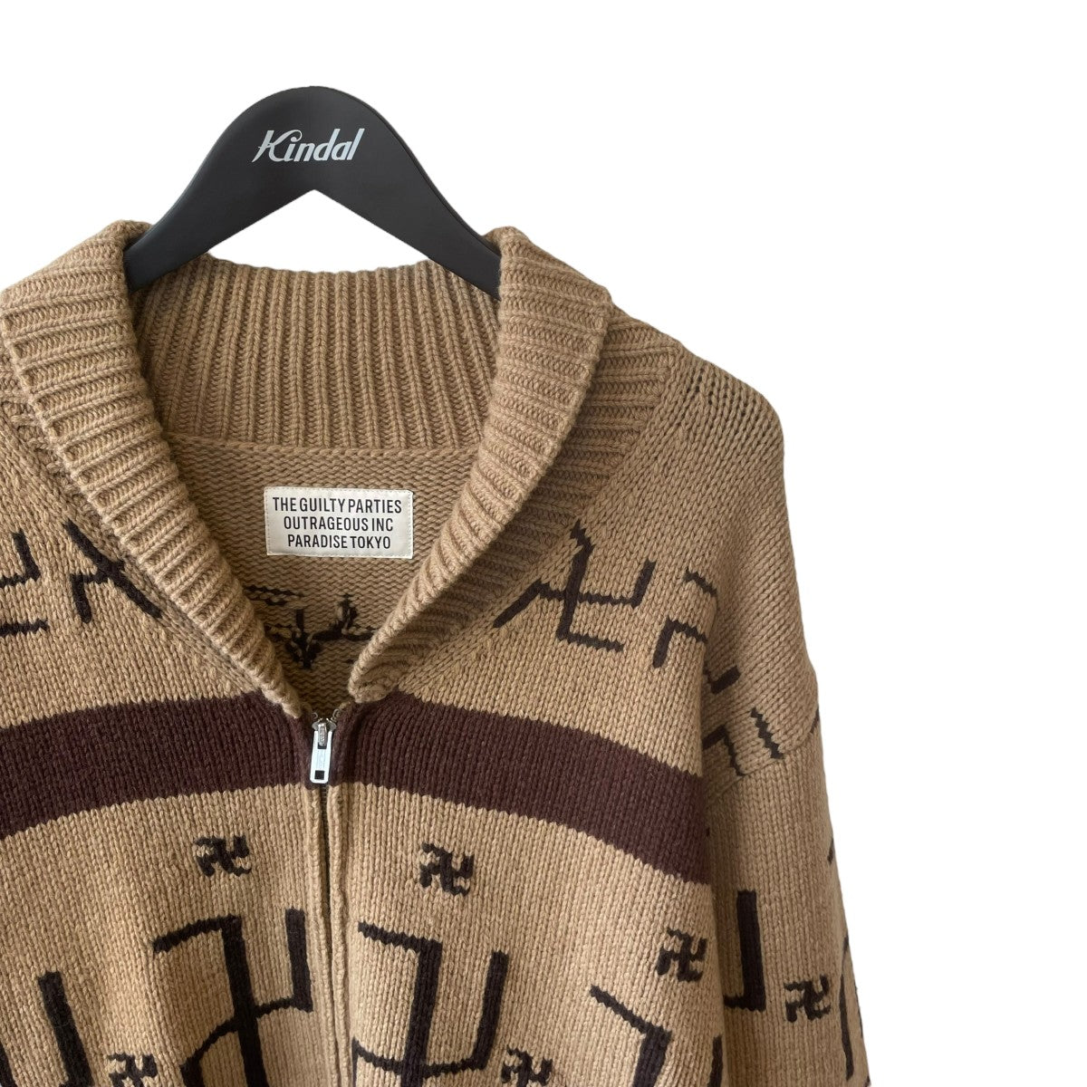 WACKO MARIA(ワコマリア) 19AWスワスティカニットジャケット ベージュ